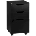 HOMCOM 3 Drawer Mobile File Cabinet, Rolling Printer Stand, Vertical Filing Cabinet