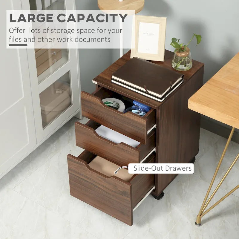 Classificatore mobile a 3 cassetti con rotelle