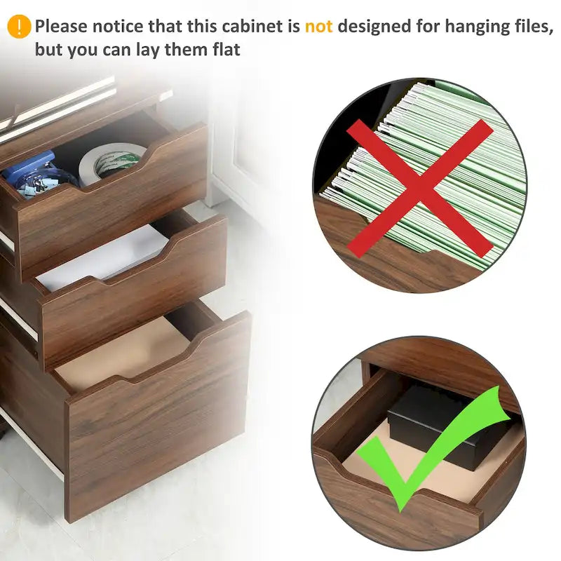 Classificatore mobile a 3 cassetti con rotelle