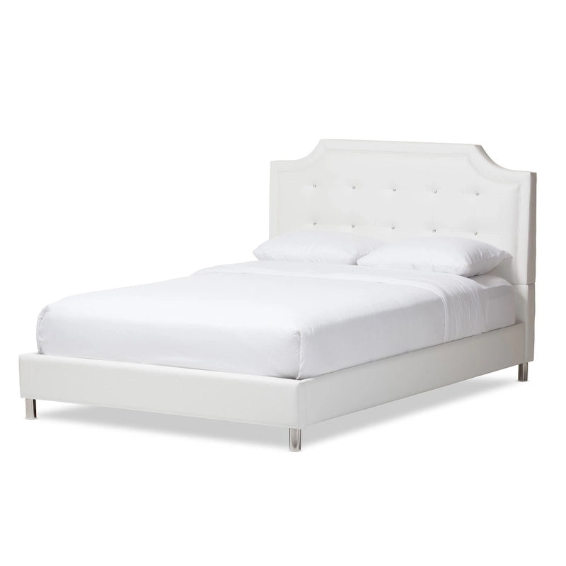 Letto a piattaforma con testiera imbottita