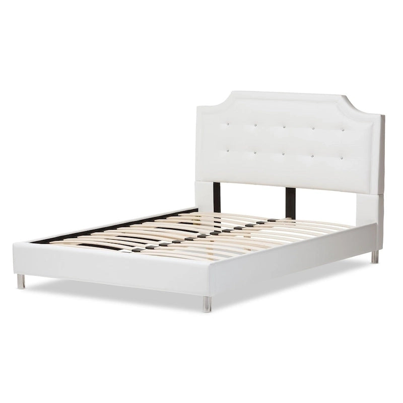 Letto a piattaforma con testiera imbottita