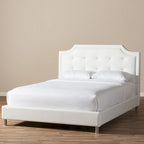 Letto a piattaforma con testiera imbottita