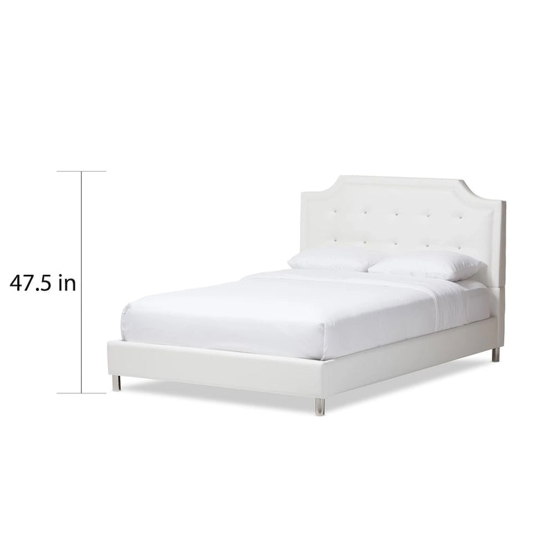 Letto a piattaforma con testiera imbottita