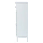 Mobiletto salvaspazio stretto bianco in legno con anta in vetro - 94 A x 40 L x 30 P cm