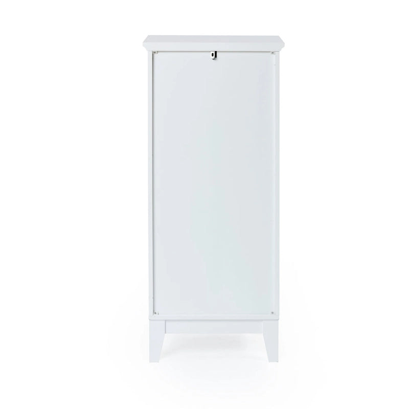 Mobiletto salvaspazio stretto bianco in legno con anta in vetro - 94 A x 40 L x 30 P cm