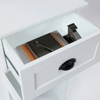 Mobiletto salvaspazio stretto bianco in legno con anta in vetro - 94 A x 40 L x 30 P cm