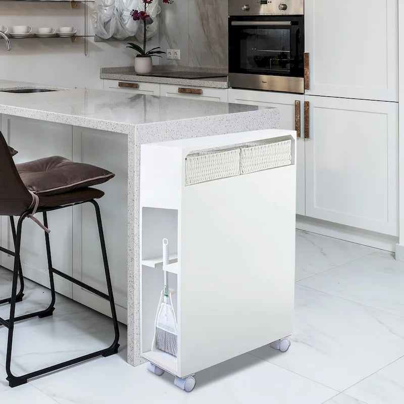 Mobiletto da bagno autoportante con cassetti e rotelle