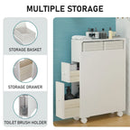 Mobiletto da bagno autoportante con cassetti e rotelle