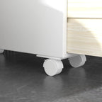 Mobiletto da bagno autoportante con cassetti e rotelle