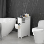 Mobiletto da bagno autoportante con cassetti e rotelle