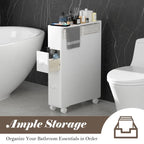 Mobiletto da bagno autoportante con cassetti e rotelle