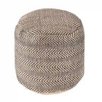 Pouf Ottomano in Juta Intrecciata Chevron