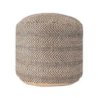 Pouf Ottomano in Juta Intrecciata Chevron