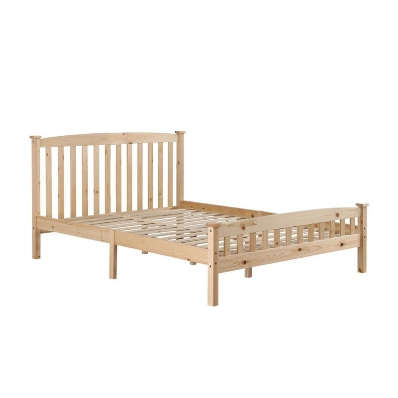 Letto a piattaforma in legno con testiera