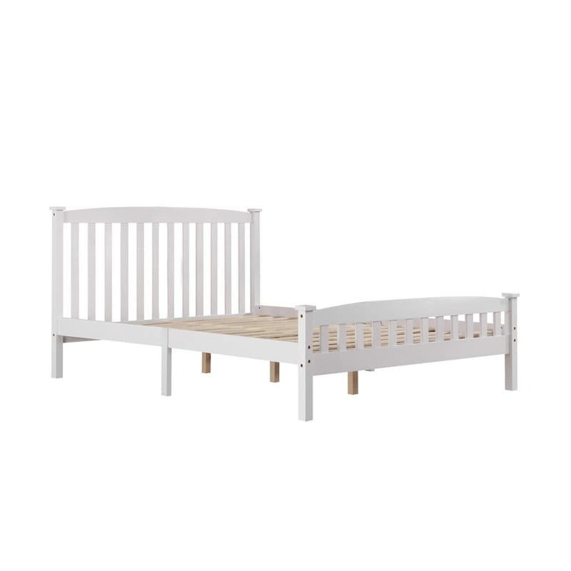 Letto a piattaforma in legno con testiera