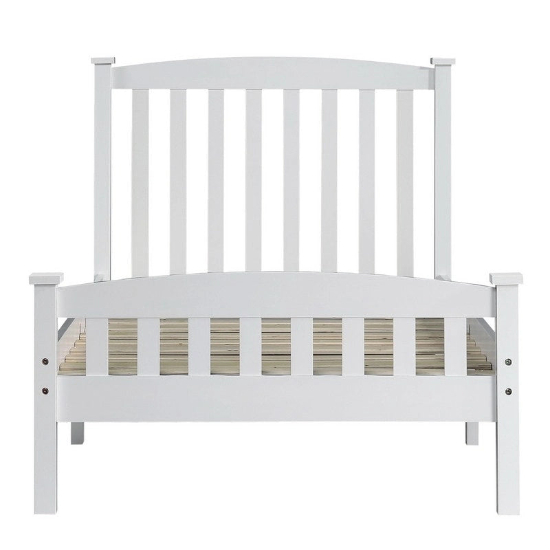 Letto a piattaforma in legno con testiera