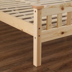 Letto a piattaforma in legno con testiera