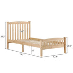 Letto a piattaforma in legno con testiera