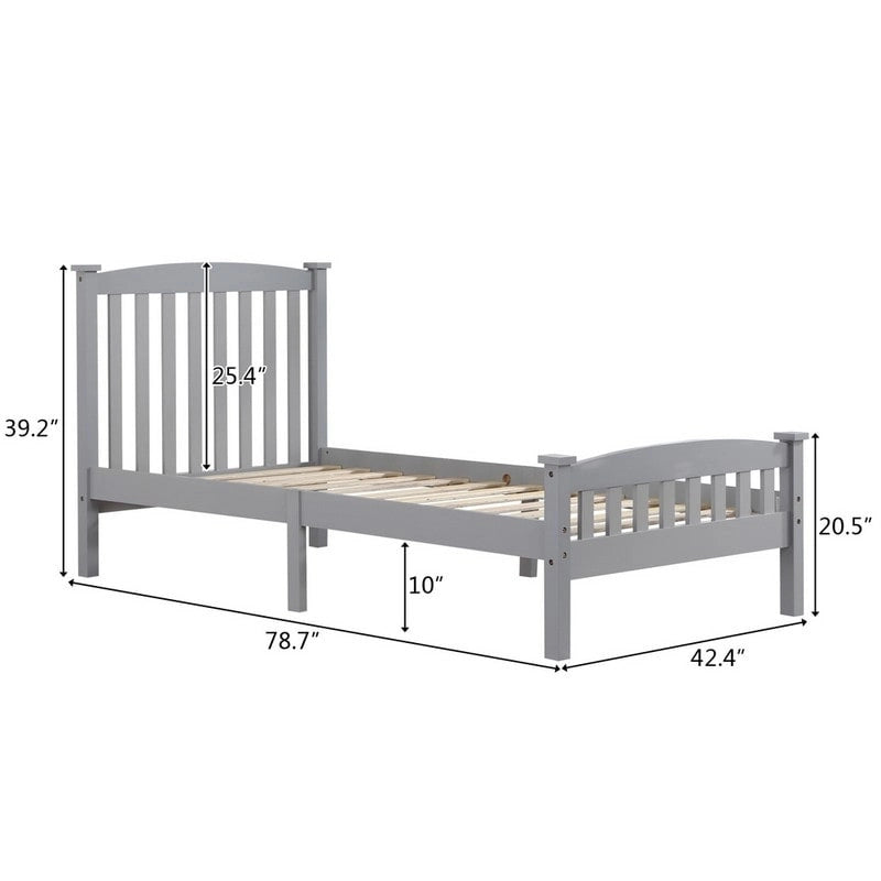 Letto a piattaforma in legno con testiera