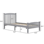 Letto a piattaforma in legno con testiera