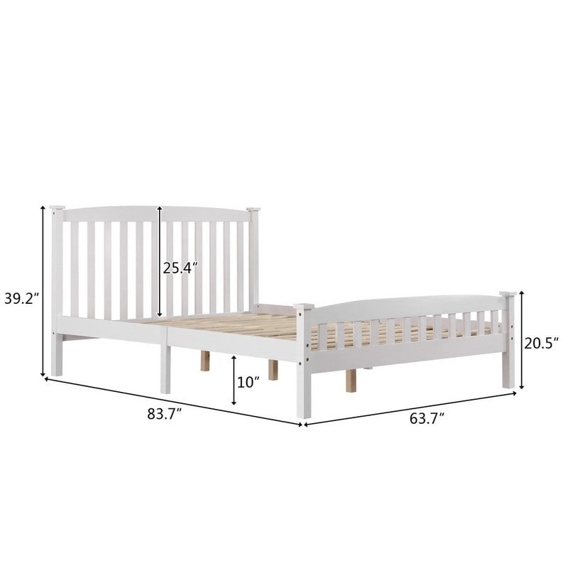 Letto a piattaforma in legno con testiera