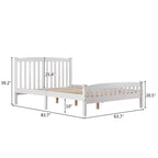 Letto a piattaforma in legno con testiera