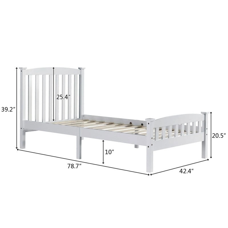 Letto a piattaforma in legno con testiera