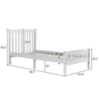 Letto a piattaforma in legno con testiera