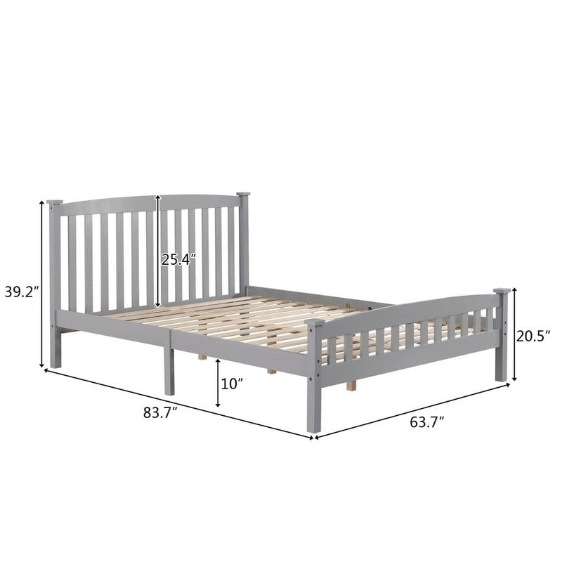 Letto a piattaforma in legno con testiera
