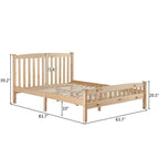 Letto a piattaforma in legno con testiera