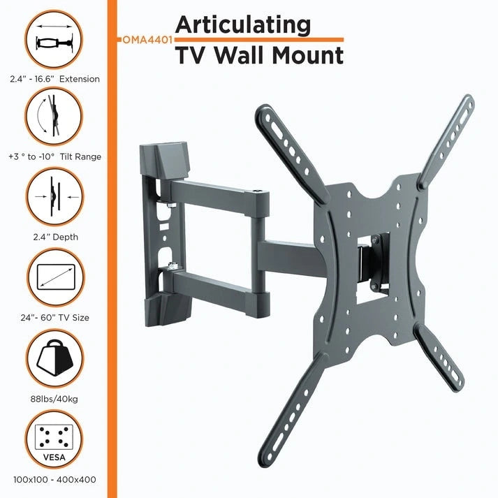 Supporto da parete per TV Full Motion per TV da 24-60 pollici