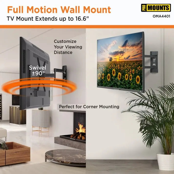 Supporto da parete per TV Full Motion per TV da 24-60 pollici