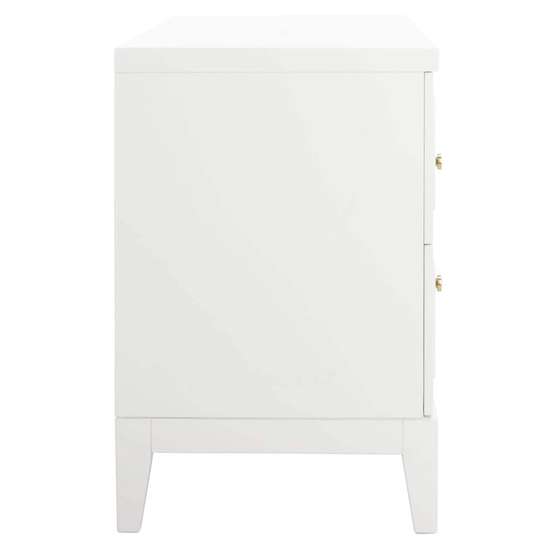 Comodino a 2 cassetti Bianco e Oro