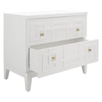 Comodino a 2 cassetti Bianco e Oro