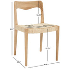 Sedia da pranzo con seduta in vimini e schienale in legno intagliato, 53 cm L x 46 cm P x 79 cm H
