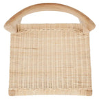 Sedia da pranzo con seduta in vimini e schienale in legno intagliato, 53 cm L x 46 cm P x 79 cm H