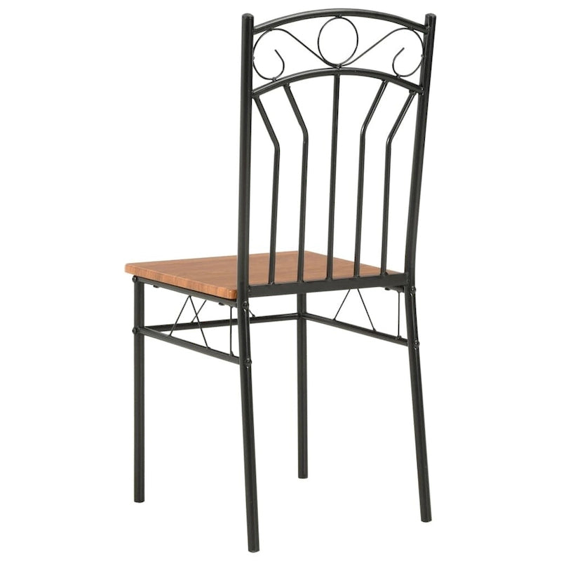 Sedie da pranzo set da 2, MDF marrone
