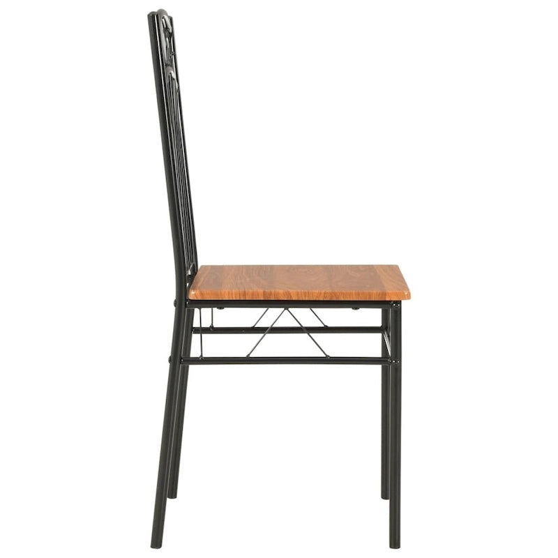 Sedie da pranzo set da 2, MDF marrone