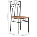 Sedie da pranzo set da 2, MDF marrone