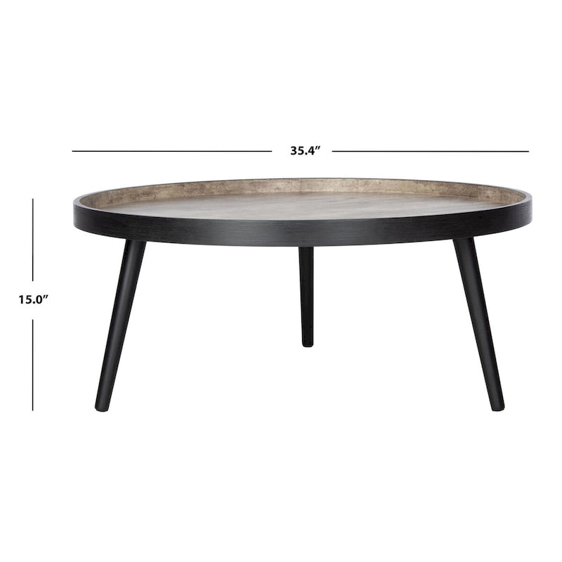 Tavolino da caffè rotondo con vassoio - 35,4" x 35,4" x 15"