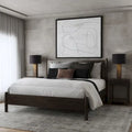 Letto a piattaforma con gambe arrotondate