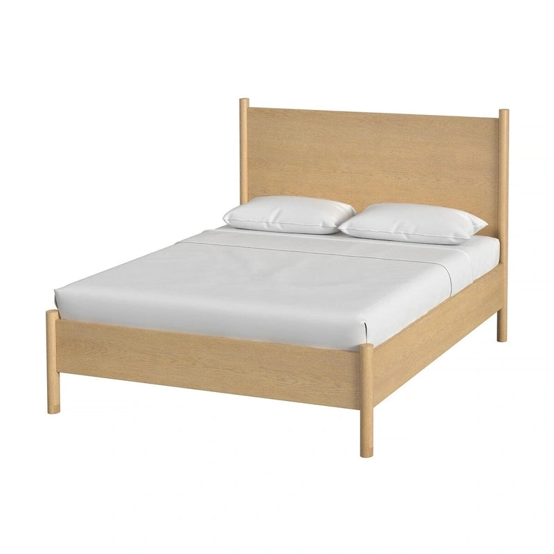Letto a piattaforma con gambe arrotondate