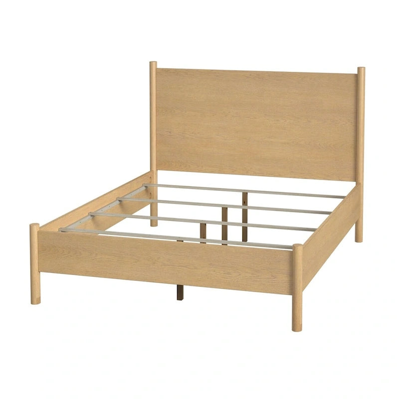 Letto a piattaforma con gambe arrotondate