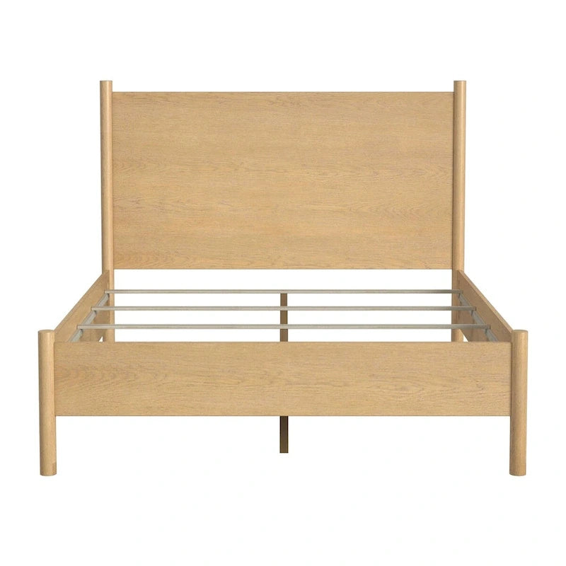 Letto a piattaforma con gambe arrotondate