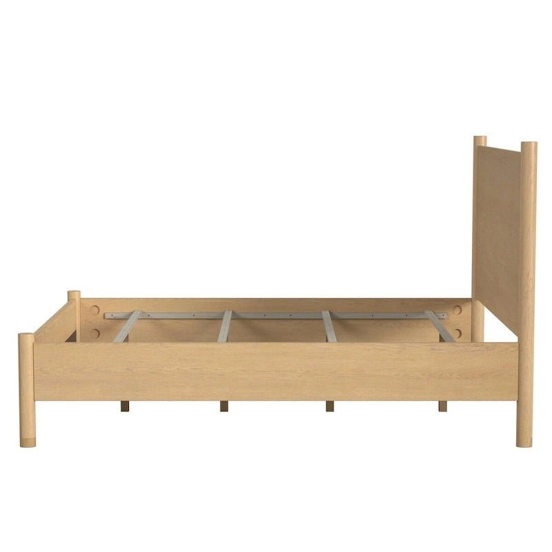 Letto a piattaforma con gambe arrotondate