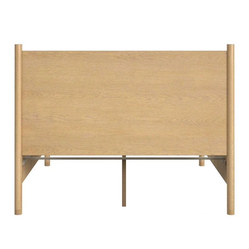 Letto a piattaforma con gambe arrotondate
