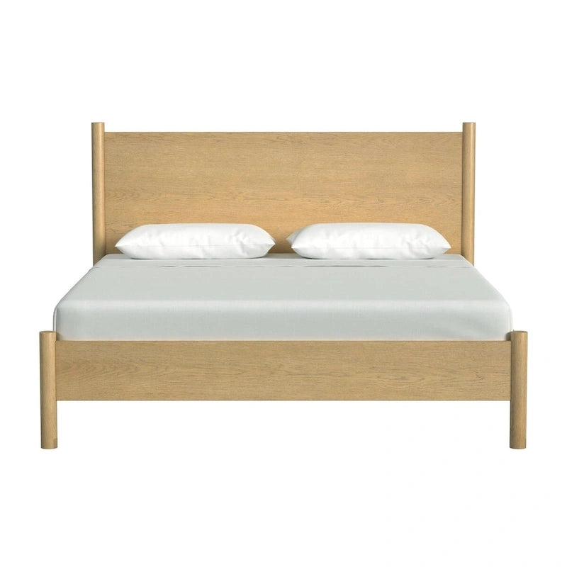 Letto a piattaforma con gambe arrotondate
