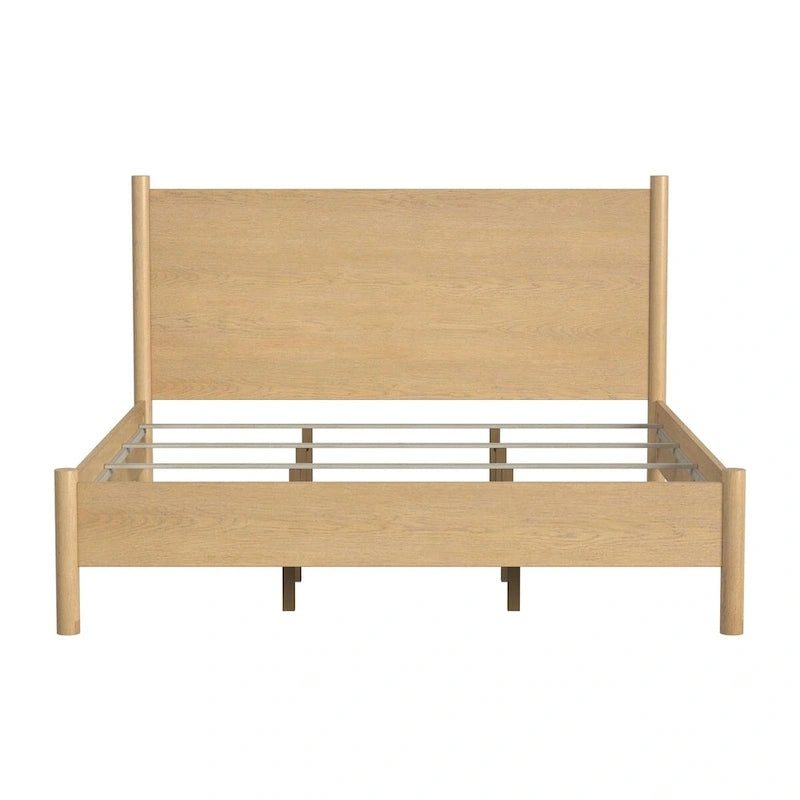 Letto a piattaforma con gambe arrotondate