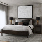 Letto a piattaforma con gambe arrotondate