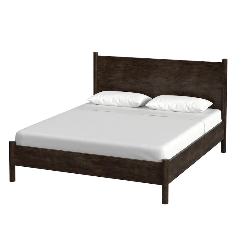 Letto a piattaforma con gambe arrotondate